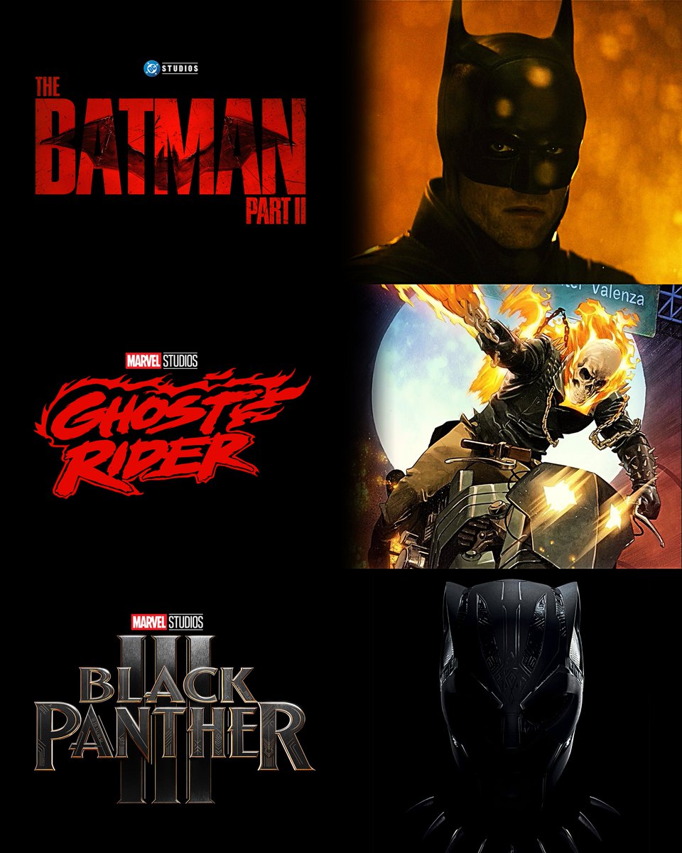 TheBatmanSagaNW's tweet photo. Live Action Comic Book Films Coming Out in 2028:

• The Batman: Part 2
• Ghost Rider
• Black Panther 3 https://t.co/75NjuYlvlD