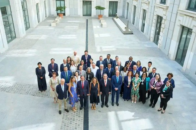 EmbaCubaUS's tweet photo. #Cuba participates in the Third Meeting of National Coordinators and Cooperation Officials of the Ibero-American Conference and condemns the intensification of the blockade.

The just cause of the Cuban people remains a prevailing force in the international community.

#TumbaElBoqueo