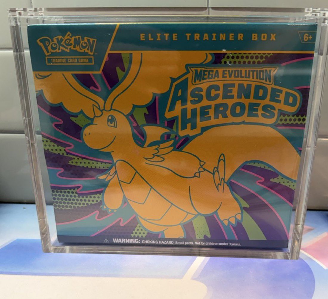 astrojnr_'s tweet photo. Brand New Factory Sealed Pokémon Mega Evolution Ascended Heroes ETB!
(Mint condition w/ Acrylic Case!)
No cuts, tears or rips!

Ends Saturday August 8th, 2026 @ 7: 00 PM ESTish
To Enter: 
• Follow @astro_degens 
• Like + Retweet this post
Must stay following & keep the RT live until winner announced

WINNER WILL BE TAGGED.