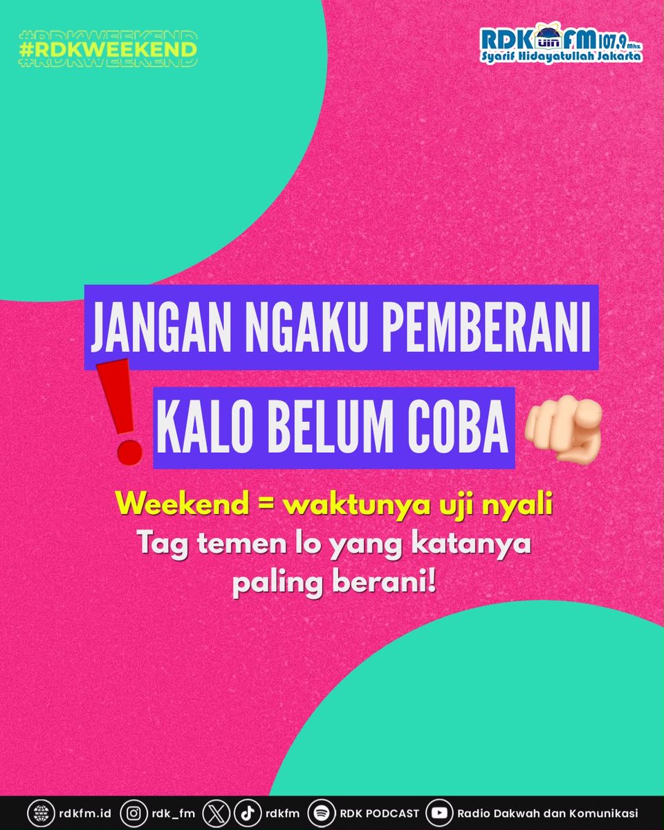 RDKFM's tweet photo. Weekend bosen main ke situ-situ aja? 👀✨

Coba tempat mainstream ini buat nemenin weekend Balamuda! 😆💪🏻

Balamuda punya rekomendasi tempat mainstream lainnya? Spill di kolom komentar ya! 🗯️

#RDKFM 
#RDKWEEKEND 
#radiouinjkt https://t.co/tu2H3GSy0I