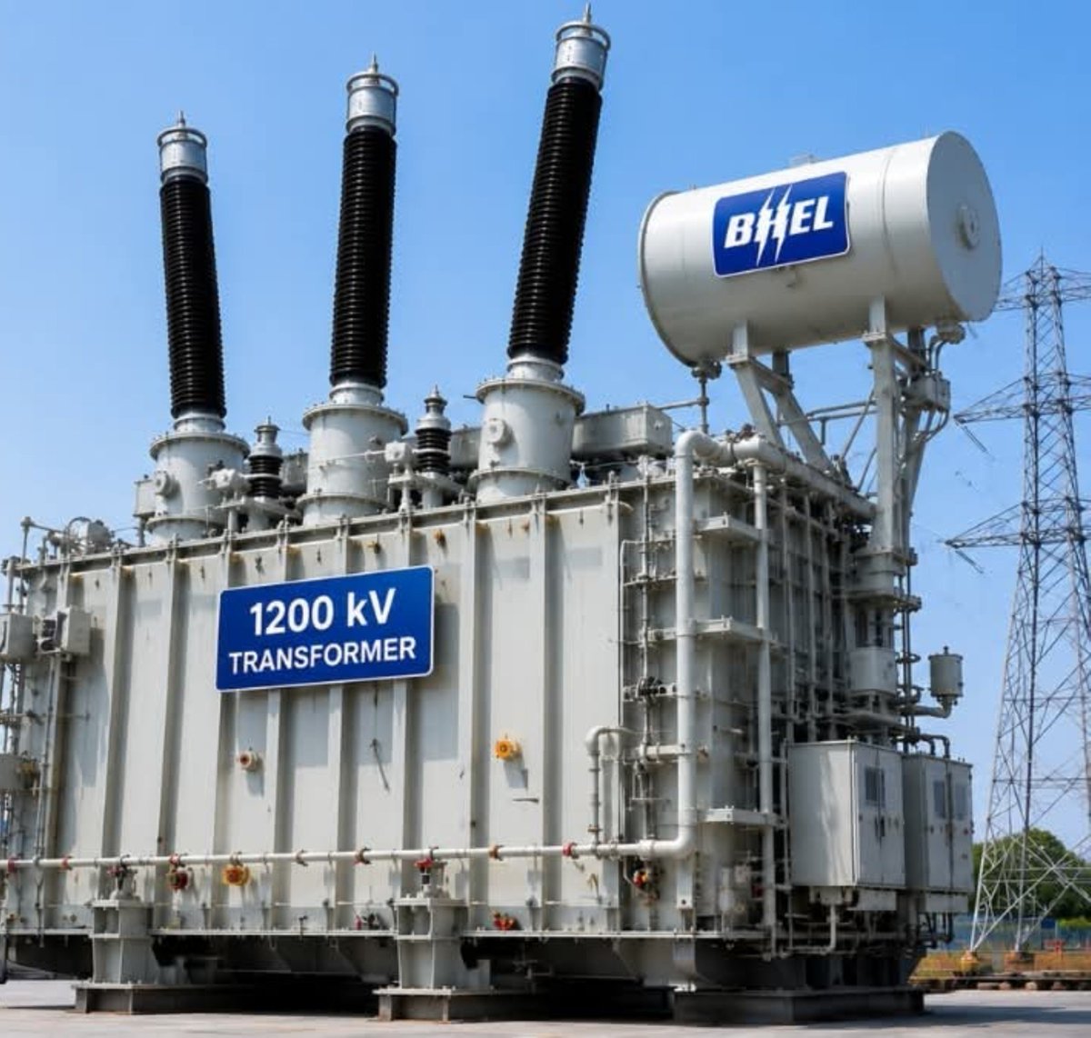 Notjustheadline's tweet photo. 🚨MASSIVE ACHIEVEMENT BY INDIA: India Has Buit Indigenous 1200 kV Ultra High Voltage Transformer, Even US Doesn't Own Such Technology 

India has achieved a major milestone in power transmission technology with the successful design, manufacturing and commissioning of its first indigenous 1200 kV Ultra High Voltage (UHV) AC transformer. Developed by BHEL through in-house research and development, the transformer has been installed and commissioned at Power Grid Corporation's 1200 kV National Test Station in Bina, Madhya Pradesh.

The transformer has now been successfully integrated into the power grid, proving its performance under real operating conditions. The transition from laboratory development to field deployment marks a significant technological leap.

Ultra-high voltage transmission is one of the most demanding areas of electrical engineering. While generating electricity has become increasingly efficient with modern technologies, transmitting massive amounts of power across thousands of kilometres with minimal losses remains a far greater challenge. This is precisely where ultra-high voltage transformers play a critical role.

The importance of this breakthrough is particularly significant as India rapidly expands its renewable energy capacity. Large solar parks in Rajasthan and Gujarat, wind projects along the southern coastline, hydropower plants in the Himalayas and future nuclear facilities are often located far from major cities such as Delhi, Mumbai, Bengaluru and Hyderabad. 

With this successful commissioning, India joins an exclusive group of nations like China that have demonstrated advanced capabilities in 1200 kV ultra-high voltage transmission technology. Even USA has 700-800 KV transformer