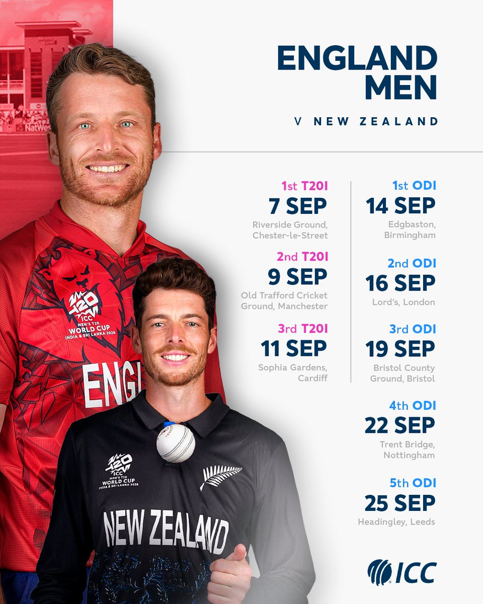ICC's tweet photo. A summer of blockbuster cricketing action at home coming up for England in 2027 👌

Read more 👉 https://t.co/gqQVjhdKDx https://t.co/dLG2J0AHeq