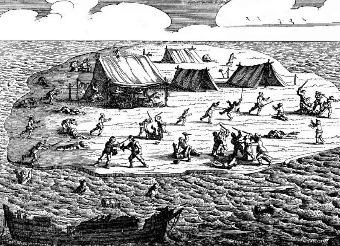 salusfide's tweet photo. What’s the risk of cannibalism? 
Isolated without hope of rescue sends men mad. What could possibly go wrong with this plan? 

Jeronimus Cornelisz, apothecary on the ill fated Dutch East Indiaman, VOC Batavia, dragged Lucretia van der Mijlen by her feet half naked through excrement, in an old fashion seafaring public humiliation, courtship ritual, and henceforth obliged her to sleep beside him as his wife. 

Brutalised beneath salvaged sail cloth, mockery her makeshift home, erected on a coral cay, Morning Reef, Houtman Abrolhos Islands, Western Australia, for 100 days stranded, after their ship ran foul, 4th June 1629. 

She’d taken the attention of the ship’s officers, earlier rejecting the unwanted advances of Skipper Ariaen Jacobszb.  

Ill fated she now lay, without ceremony or class comfort, beside a lamentably betrothed mutineer, as his band of murderous misfits scuttled the ship for her cargo of Spanish silver. 

Driven insane with guilt and fear of starvation, isolated so far from civilisation, Jeronimus eyed off the competition for scarce resources, and from his matrimonial repose, plotted to save himself from privation. 

Night after night armed with mace and Swedish fid, they crept into the tents of the remaining passengers, and stove in their heads, one by one, 125 men, women, and children. 

Commander Pelsaert returned with a ship just in time to rescue 70 remaining of 250 pax. 

Whence-forth the band of mutineers were put on trial and executed in situ. With both hands cut off, Jeronimus was hanged by the neck until dead. 

Another returned to Batavia to be broken on the wheel, a preferred Dutch execution style of the day. 

Lucretia’s husband, with whom she had expected to ren des vous in Java, had since died. She eventually returned to the Netherlands and remarried.

Imagine what could happen on Mars, so far away. Too ghastly to imagine @elonmusk