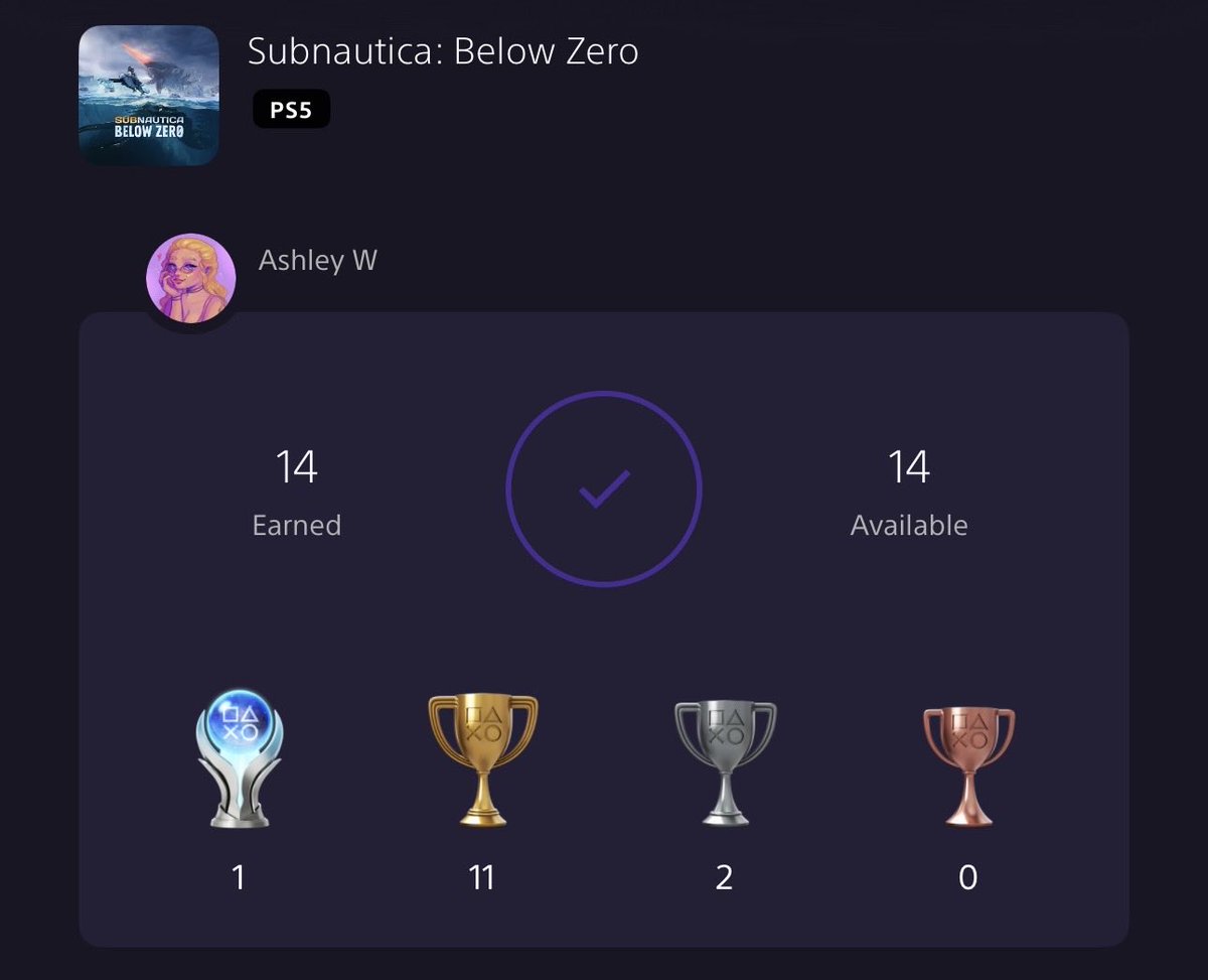 ThoseAshCheeks's tweet photo. Got the Platinum for Below Zero not long after I finished up the first one.  I wish there was more to this game. https://t.co/ydsH6GiAS5