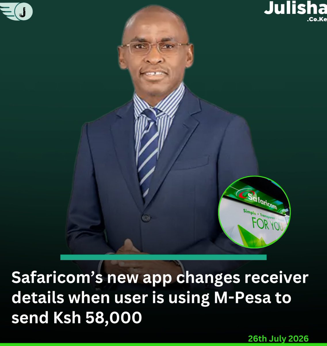 Goddie_Ke's tweet photo. Safaricom’s new app changes receiver details when user is using M-Pesa to send Ksh 58,000 https://t.co/cL8Aedv9Ae