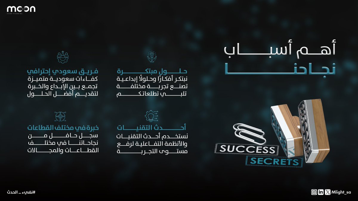 mlight_sa's tweet photo. نجاحنا لم يكن صدفة، بل نتيجة خبرة متراكمة وفريق متخصص والتزام بأعلى معايير الجودة في كل مرحلة من مراحل التنفيذ

ابدأ تجربتك معنا اليوم: 
🌐https://t.co/5IwkRt2qkU
 #نضيء_الحدث https://t.co/4cd5rI77nR