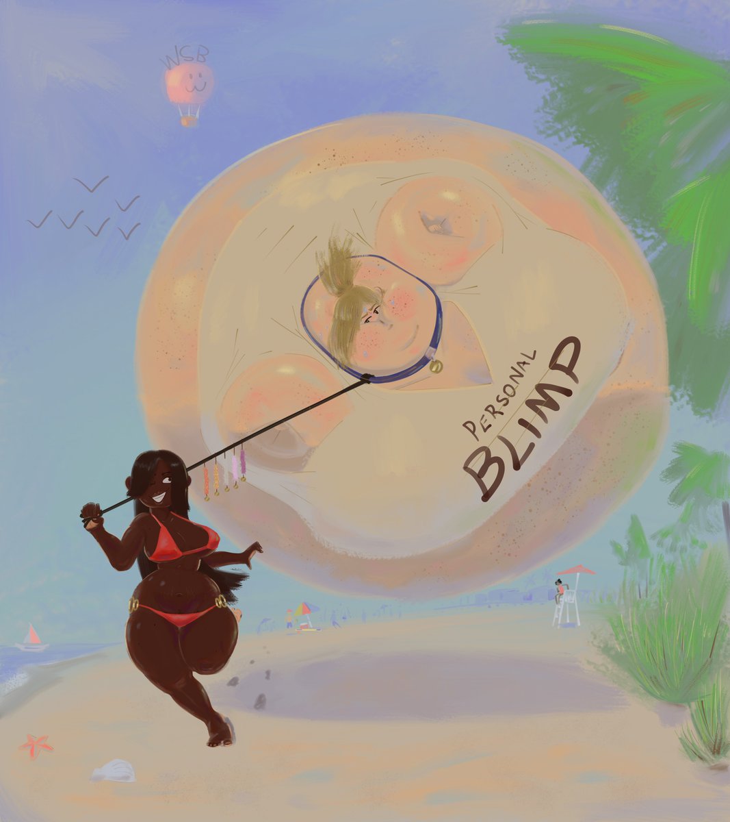 Weirdsnowsphere's tweet photo. Cw/// female inflation, dom/sub  

Take your lesballoon to the beach https://t.co/TqTophqT4y