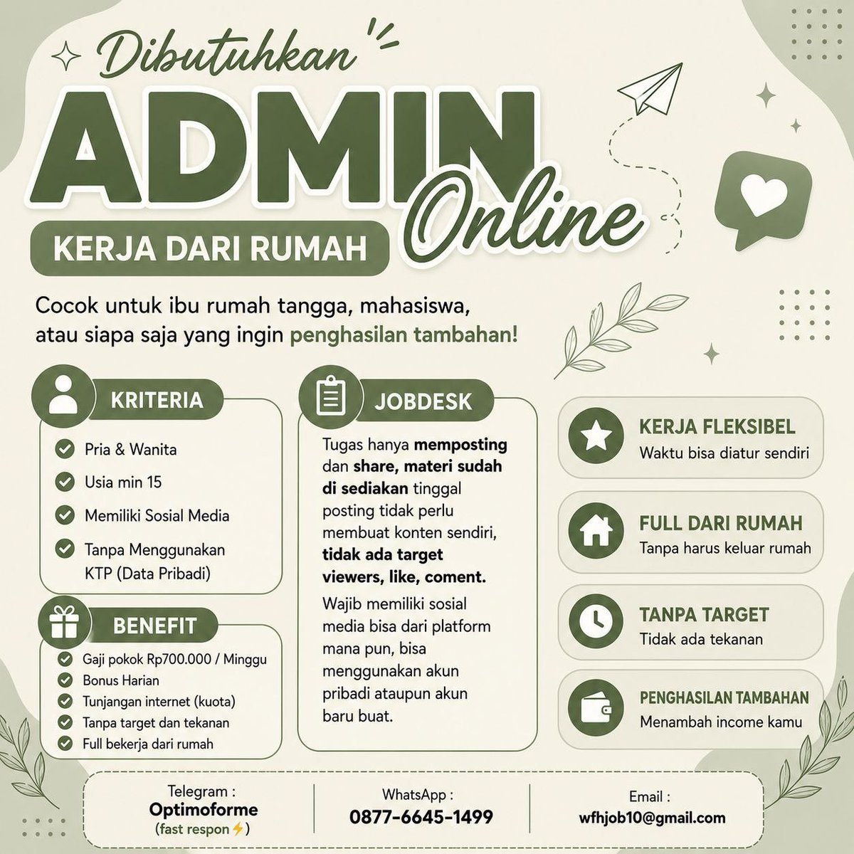 caipinhald's tweet photo. info loker admin uang, full wfh

#loker #wfh #parttime #remote #freelance #wfa https://t.co/S8BuRxHRpr