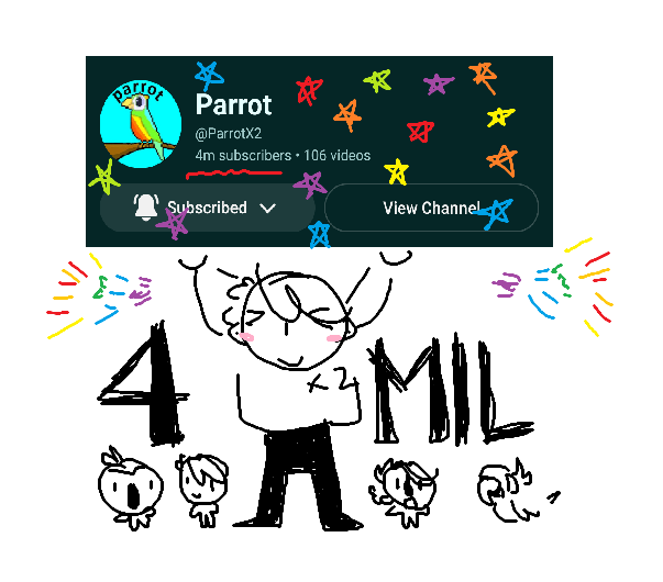 parrotx2daily's tweet photo. day 117 - #PARROTX4MIL

#ParrotX2fanart https://t.co/a4YFMU1H8E