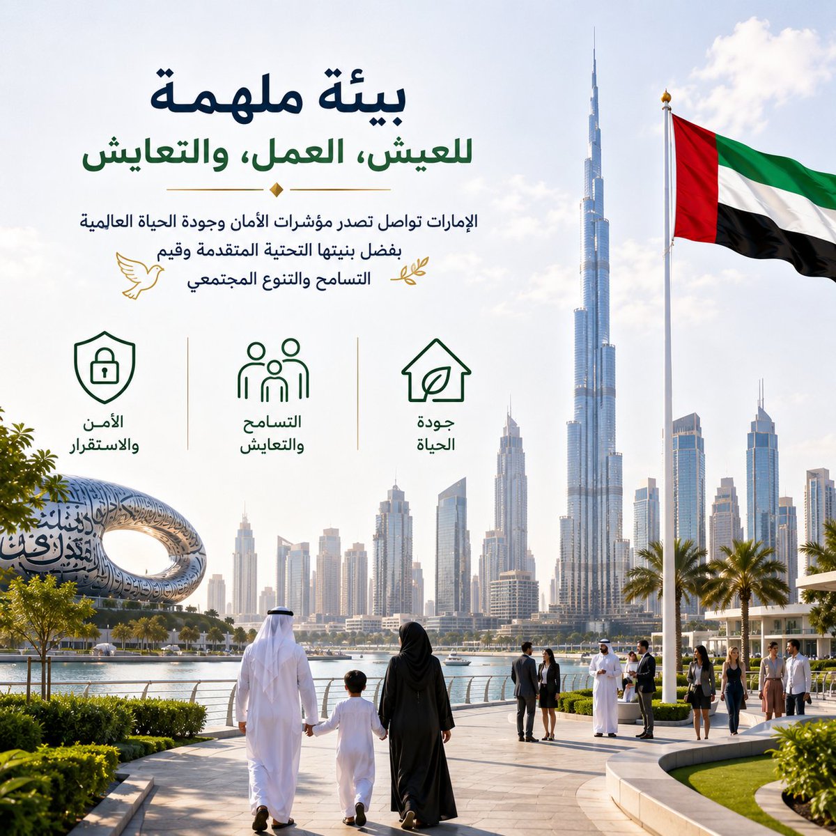 Karminsaeed's tweet photo. بيئة ملهمة للعيش والعمل والتعايش.. الإمارات تواصل تصدر مؤشرات الأمان وجودة الحياة العالمية بفضل بنيتها التحتية المتقدمة وقيم التسامح والتنوع المجتمعي 🕊️🏡

#جودة_الحياة #الأمن_والاستقرار #التسامح_في_الإمارات https://t.co/vuAdpACa5j