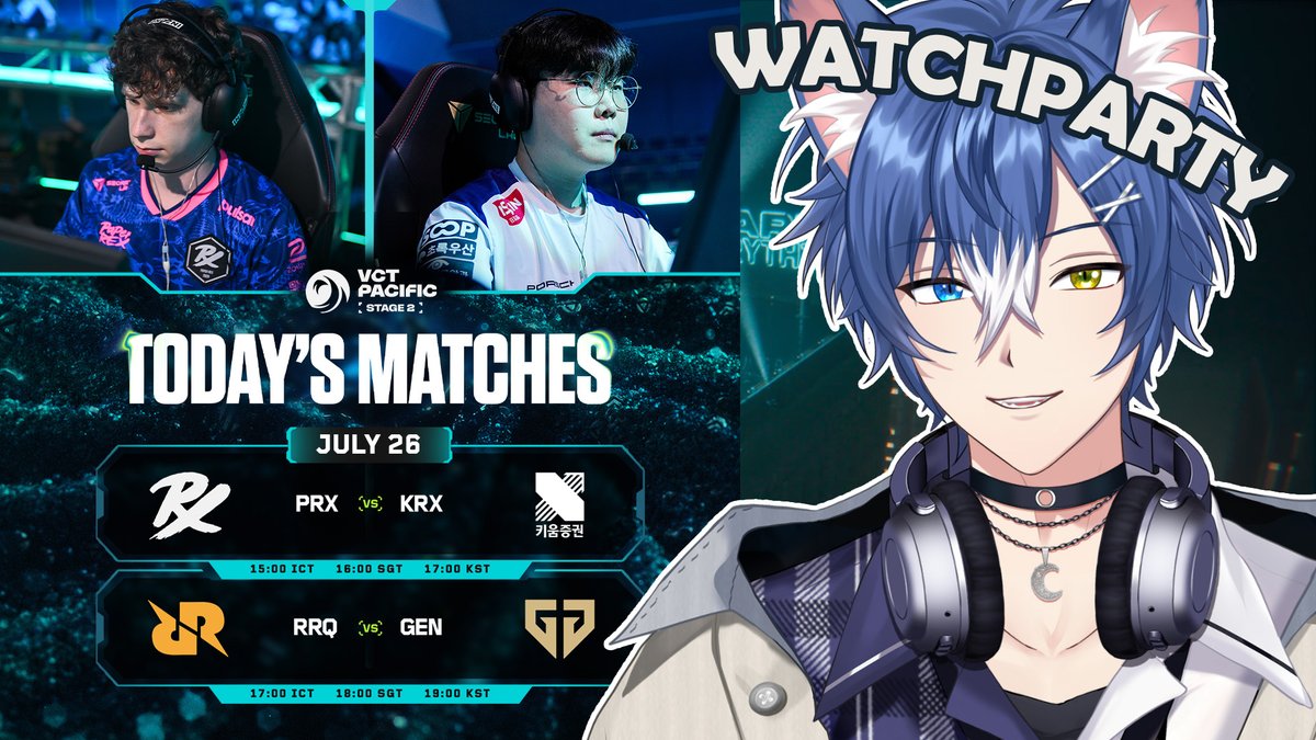 AoiCrescent's tweet photo. ❗ไลฟ์บน twitch

【KRX vs PRX | GEN vs RRQ】VCT Pacific Stage 2 - Group Stage Day 8 #VCTWatchParty #VCTPacific

🕒15:00(GMT+7)

🦊🌙⬇️
https://t.co/L0oqI3MXRA

#AoiC_live https://t.co/wl8eUv6oxG
