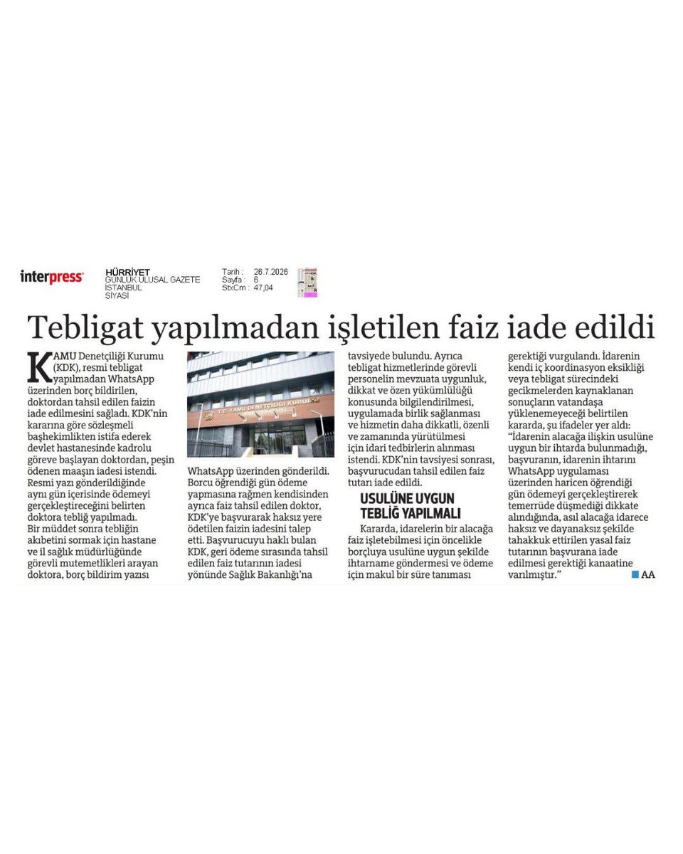 TRombudsman's tweet photo. 🗞️Basında #KDK🗞️ https://t.co/S4IxKhR06B