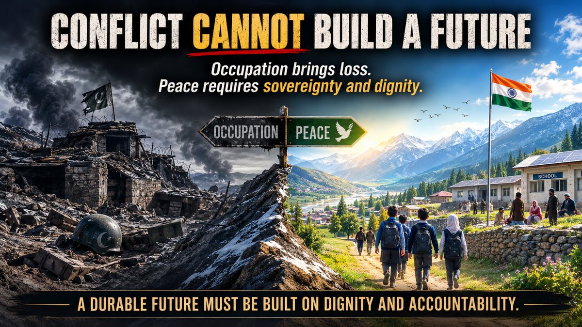 Shankar_KAULL's tweet photo. From 1947 to Kargil, attempts to seize Jammu and Kashmir by force brought conflict, displacement and loss. A durable future cannot be built through occupation. It must rest on peace, accountability, human dignity and respect for sovereignty. #PakistanKiShikast https://t.co/CrC4t5cIs4