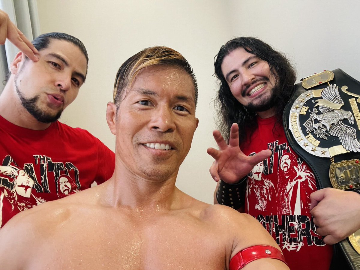 Fujinoumijun's tweet photo. ありがとう岐阜✨I love Gifu🖤
また来るねのDOOM💀
#ajpw #斉藤ブラザーズ https://t.co/EdGDg9f50O