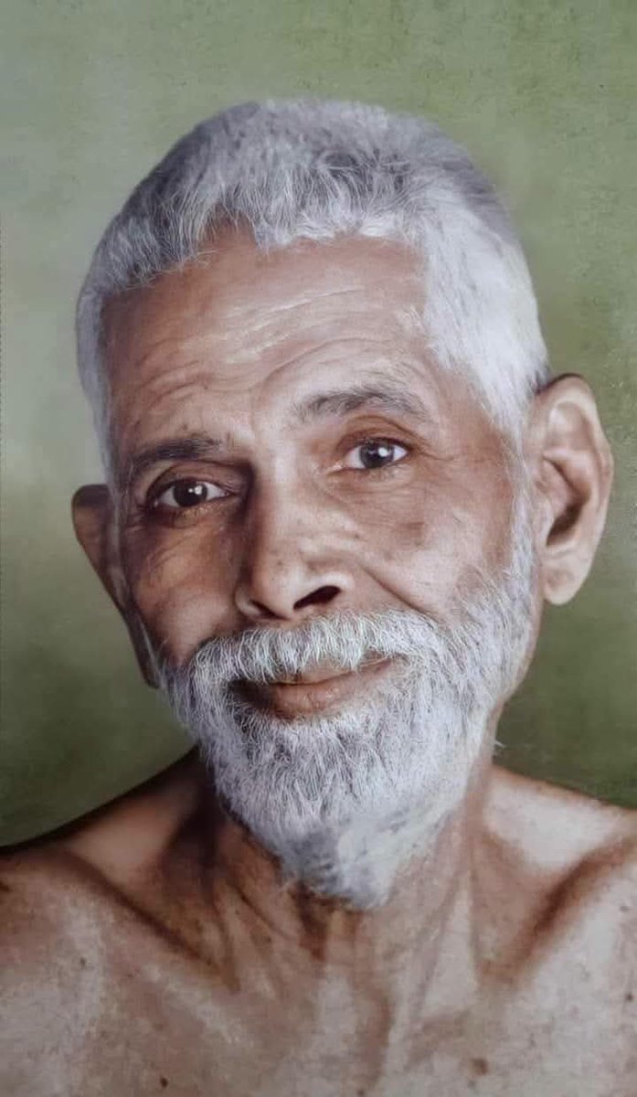 Searchof_WhoamI's tweet photo. Santosham:

Santosham was a word used often by Bhagavan Ramana Maharshi. In fact just before he dropped his body Bhagavan looked to his assistant and uttered just one word, “Santosham”.

Santosham translates to Happiness. The meaning could be extended to include Contentment or to Feeling Complete.

Many years ago, as a child, I heard Swami Chinmayananda say something that stuck in my head. It was at his very first public talk in Mumbai, at the Indian Gymkhana in Matunga. He said, “Unhappiness is Desires divided by Desires Fulfilled.’  Basically he meant that, unless you understood the game, the gap would never be filled. By implication it meant that the gap would ensure there was no santosham. 

It automatically follows that with true santosham there are no expectations about the future, no clinging desires in the present and no complaints about the past. In other words, total acceptance of What Is. And that according to most Masters is the surest sign of total understanding. A sign of ‘purnatah’ (completeness). 

With santosham one lives one’s life with easy spontaneity… in what science would aptly describe as “dynamic equilibrium”.
~~
A Himalayan Yogi  

@DeviRudrani
@SrimanNarayena