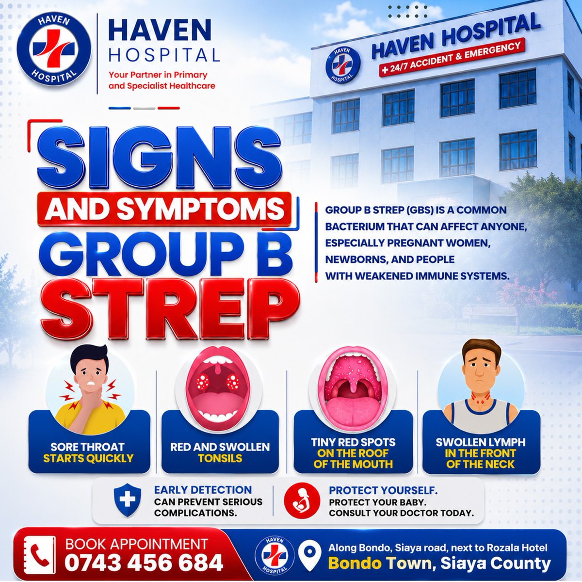 havenbondo's tweet photo. Did you know there are three forms of GBS: prenatal, early onset, and late onset? Each comes with its own challenges.

Visit us at Haven Hospital for more information

#HavenHospitalBondo #HavenHospitalSiayaCounty
#HealthcareProviderinBondo #HealthcareConsultant https://t.co/o8PL2xZvSJ