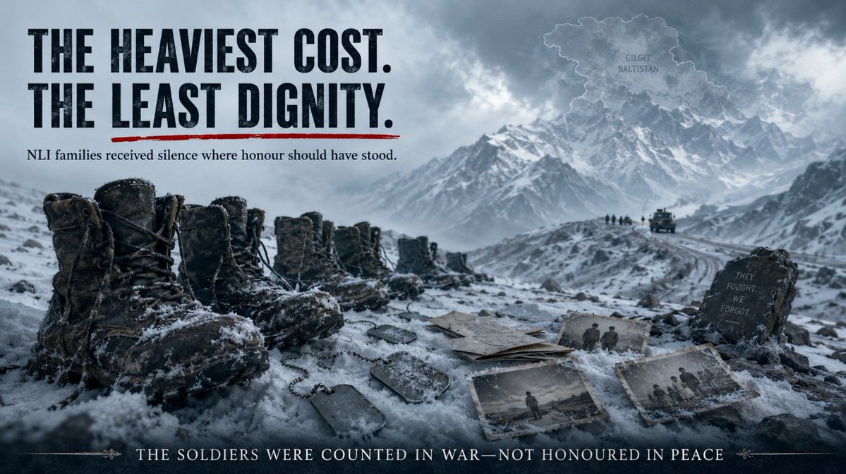 Shankar_KAULL's tweet photo. The NLI bore the heaviest Pakistani losses at Kargil, yet families in Gilgit-Baltistan received denial instead of dignity. Decades later, Islamabad still treats people in the regions it controls as expendable. #PakistanKiShikast https://t.co/kEoIj8YlAJ