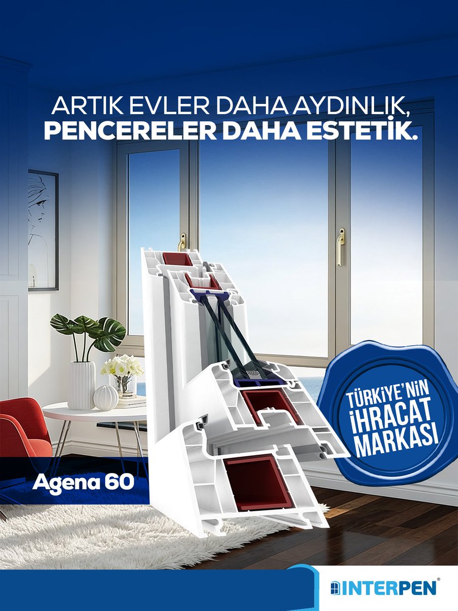 Interpentr's tweet photo. Daha aydınlık yaşam alanları, daha estetik pencere tasarımlarıyla başlar.

Artık evler daha aydınlık, pencereler daha estetik.
.
#Interpen #Agena60 #PencereSistemleri #AydınlıkEvler #EstetikTasarım #KonforluYaşam #KaliteliProfil #TürkiyeNinİhracatMarkası https://t.co/GCE4zgJi7A