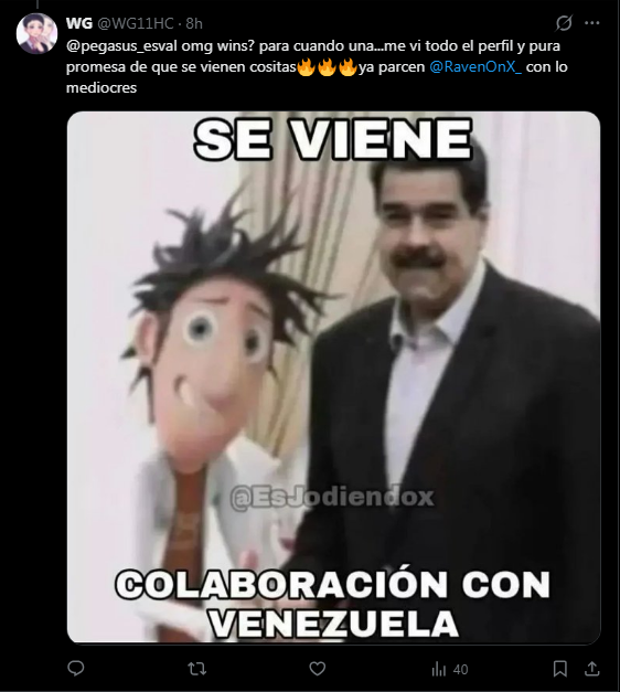 NeJo167's tweet photo. @dos7vlr Me voy a tirar hate a mi team? que crazy

Piensa lo que gustes pero no soy yo xd https://t.co/kcIzEEBvGR