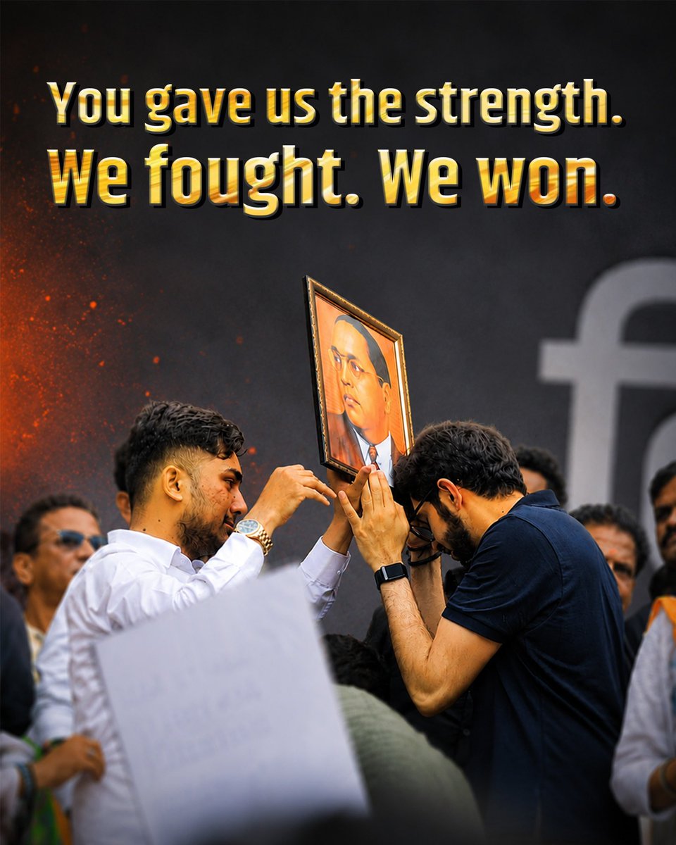 ShivSenaUBT_'s tweet photo. You gave us the strength.
We fought, We won.

@AUThackeray https://t.co/62GxtnhVNl