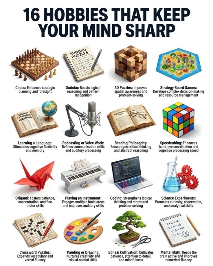 TheSelfLab's tweet photo. 16 Hobbies That Keep Your Mind Sharp 📌 https://t.co/W5AnNSouwL