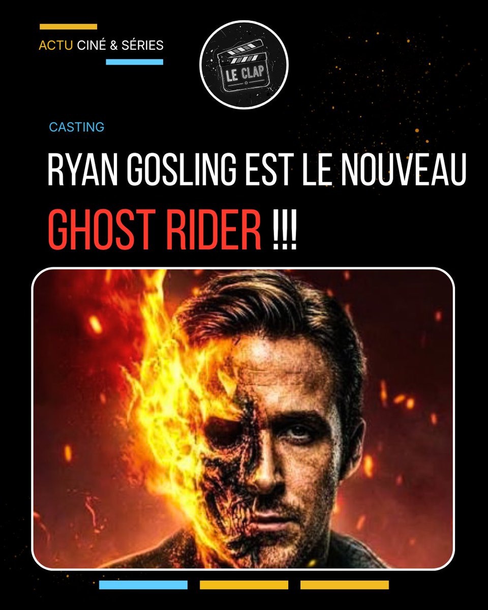 LECLAP_'s tweet photo. Après des années de rumeurs, c’est officiel : Ryan Gosling est GHOST RIDER !!! https://t.co/g0KC2JXFgY