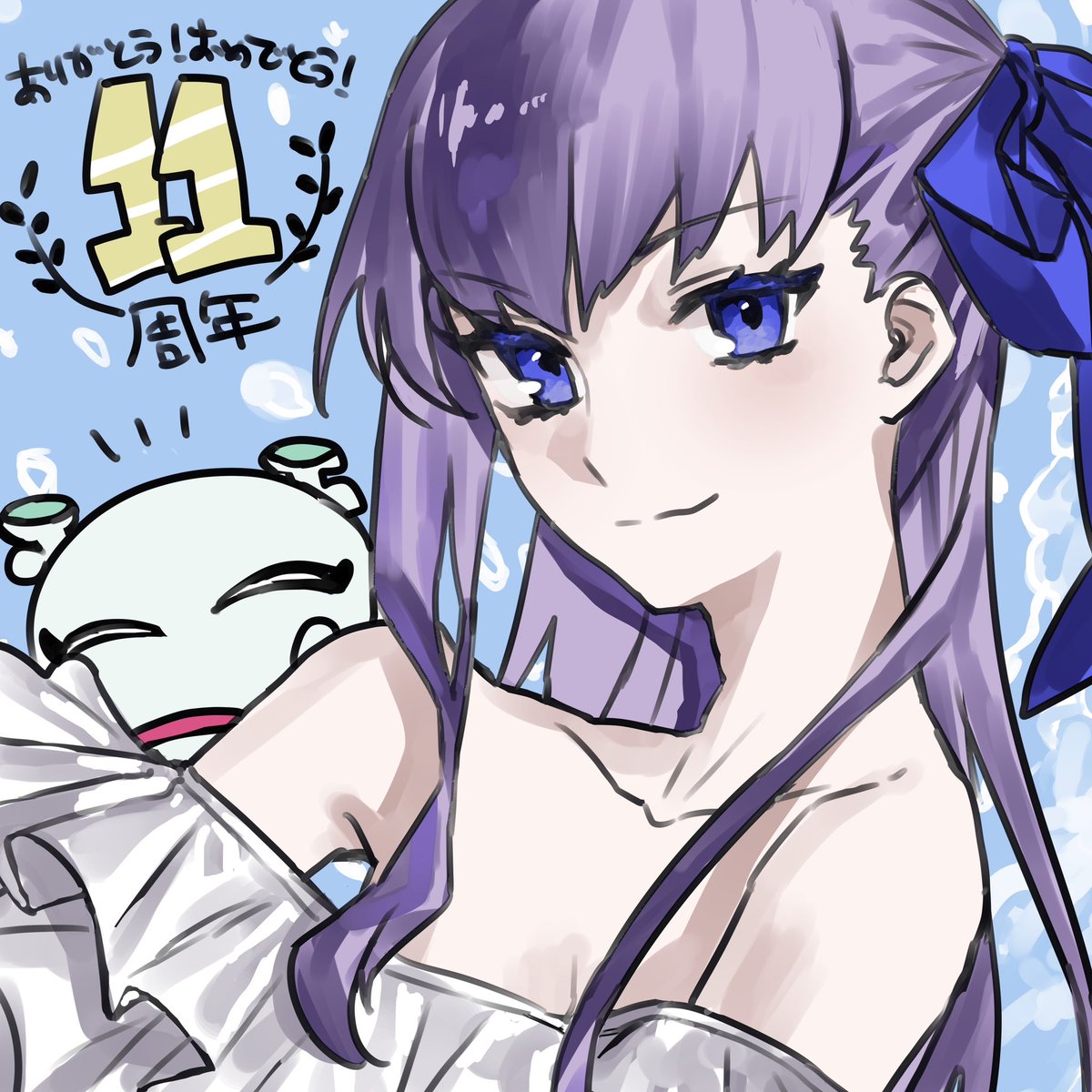 AHQ2mgDq6UTAPtf's tweet photo. FGO11周年おめでとうございます！
水着メルトリリス(ラムダ)を描かせていただきました！
#FGO11周年メッセージ https://t.co/s2xzc9xg18