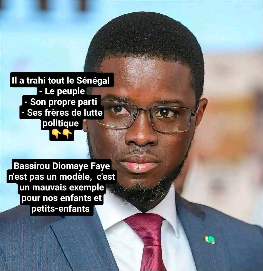 DelphineSankara's tweet photo. 🔴Il a trahi tout le Sénégal🇸🇳,  une déception pour la jeunesse africaine.
Jamais deux mandats.

Comment un homme peut-il trahir son propre parti grâce auquel il est devenu #Président de la République ?

@PR_Diomaye n'est pas un exemple pour nos enfants et petits-enfants..... https://t.co/UNyz7ELNIX