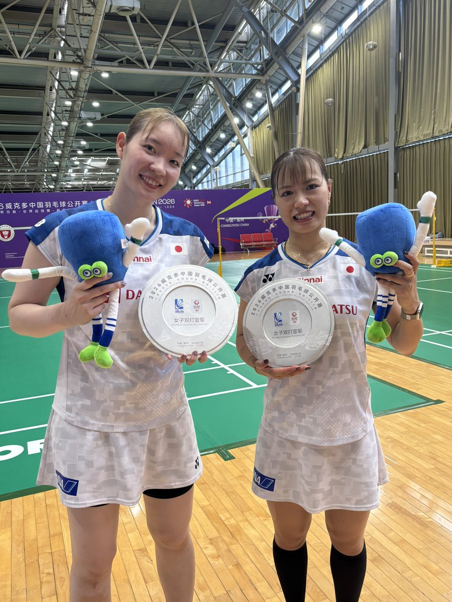 GIFUBLUVIC_BAD's tweet photo. 【VICTOR China Open 2026】
＜決勝＞
福島/松本14-21.19-21🏅LIU S S/TAN N(中国🇨🇳)
フクマツペア準優勝🥈
応援ありがとうございました。
#chinaopen2026 
#super1000 
#gifubluvic 
#badminton https://t.co/vi8WWCnFdg