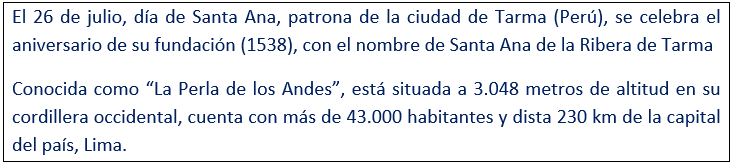 javierleoncio49's tweet photo. El 26 de julio, día de Santa Ana, patrona de la ciudad de Tarma (Perú), se celebra el 488 aniversario de su fundación, con el nombre de Santa Ana de la Ribera de Tarma. 
@visitaelperu,@ddc_junin,@laprensaperu,@PeruEnEspana,@EmbajadaEspPeru,#Tarma,#Peru https://t.co/5Wiqz2RNUf