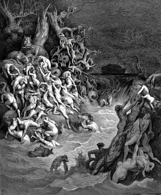 Einarbaldvii's tweet photo. Gustave Doré's illustrations for La Grande Bible de Tours.  "The World Destroyed by Water", "The Deluge", "The Dove Sent Forth from the Ark" and "Noah Cursing Canaan" https://t.co/DipQ63XbAb