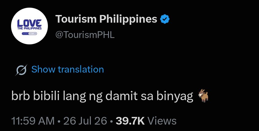 marjforjah's tweet photo. From teasing with five GOATS to sending Galingbayan box to buying clothes for binyag and now officially announcing SB19 as Philippines' Tourism Ambassador 💙

GÁLING BAYAN, GALING NG BAYAN. A’TIN YAN! 🇵🇭🌏

SB19 PH TOURISM AMBASSADORS
@SB19Official #SB19
@TourismPHL #UySB19 🐐
#SB19GalingBayan