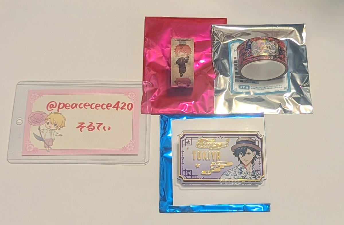 peacecece420's tweet photo. 【交換】うたプリ グラショ おなまえ アクリルバッジ YUKATA-MODE 浴衣 マスキングテープ Mystical Curiosities MC

譲
①バッジ ：トキヤ
②マステ2種：音也

求
①嶺二
②那月

同種同士、各1ずつ求めてます。
郵送または平日三宮手渡し(要相談)。
1点からでもお気軽にお声がけください。 https://t.co/ynmrBfV1G6