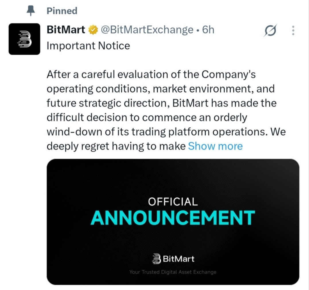Ateg_Capital's tweet photo. Official Statement

Dear ATEG Community,

Today, we became aware of BitMart’s official announcement regarding the planned shutdown of its exchange operations. Like many other listed projects, we received this information only a few hours ago and immediately began assessing the situation.

First of all, we would like to reassure our community that this is a BitMart platform shutdown and is not related to ATEG, ATEG.DV, or our project in any way.

Our team is already in contact with the relevant parties and is carefully evaluating all available options. Our priority is to ensure the smoothest possible transition and to protect the interests of our community.

At this stage, we kindly ask everyone to remain calm and avoid speculation. As soon as we receive confirmed information and finalize the next steps, we will publish an official update across all ATEG communication channels.

Thank you for your continued trust, patience, and support. We are confident that, together, we will successfully navigate this situation and keep building the future of ATEG.

ATEG Team 🌟✊💥🦅