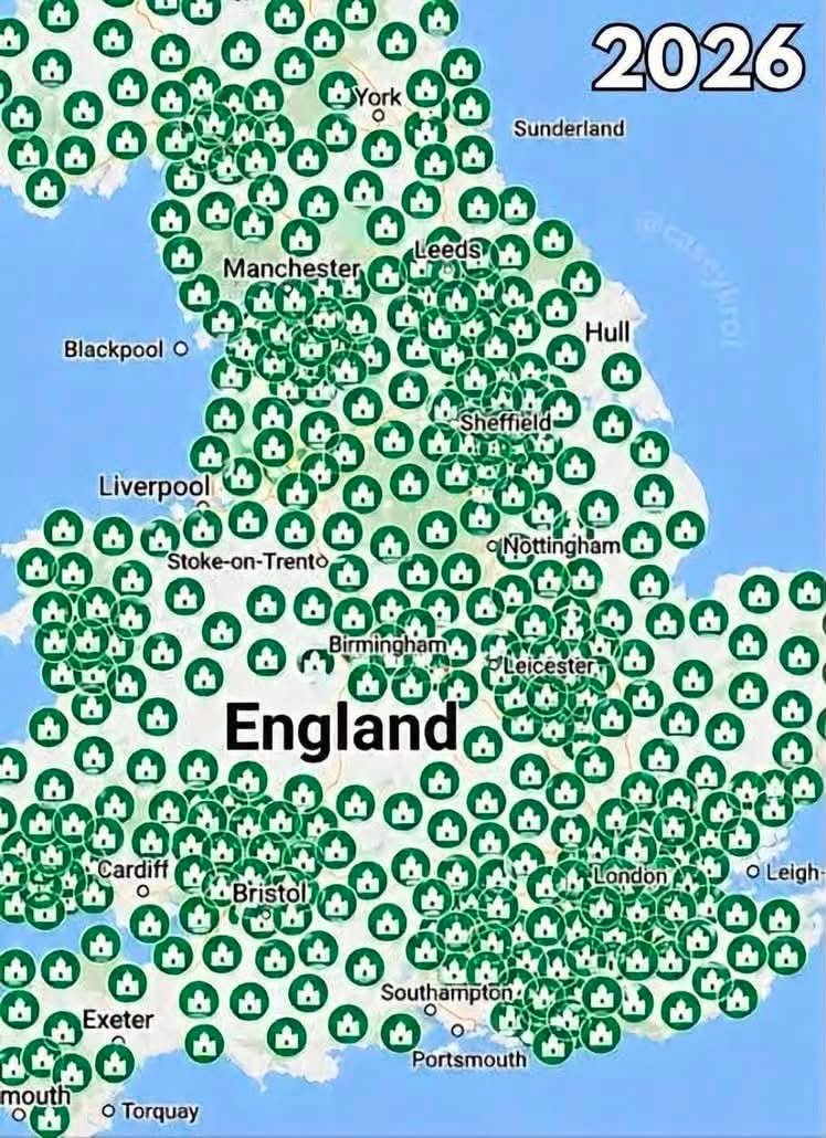 ejames500's tweet photo. Let this sink in:

There are an estimated 1,800 to 2,200 mosques, prayer rooms, and Islamic centers in the United Kingdom. The exact count shifts depending on whether informal spaces and shared community halls are included alongside purpose-built buildings.

And more are still being built
