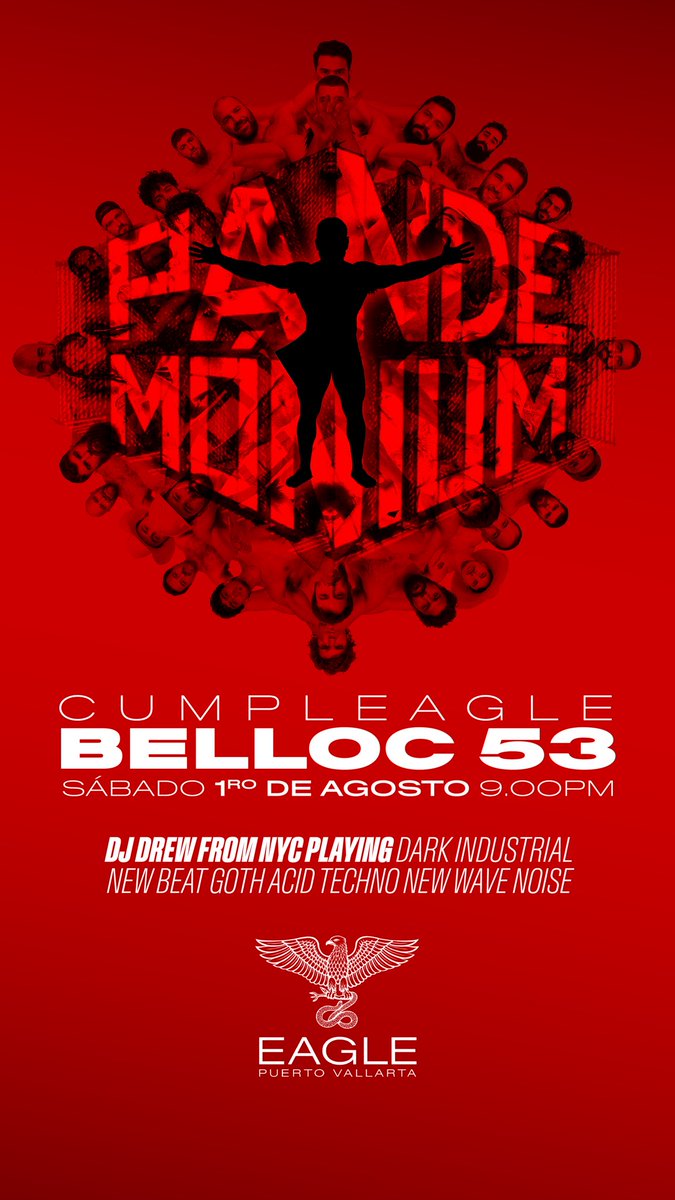 hectorbelloc's tweet photo. [ PANDEMÓNIUM ]

Hey my Eagle Friends, It’s gonna be my BIRTHDAY! I’ll be waiting for you next Saturday, August 1st, at the House of Pleasures: EAGLE

DJ Drew from NYC will delight our ears with music from beyond.

Free entry, bring your accessories and share your fetish🖤 https://t.co/Skx5zzXSDV