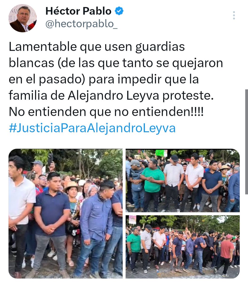 Replica_Tweets's tweet photo. Los asesores de @salomonj en #Oaxaca parecen sus peores enemigos; en la #calenda un grupo de #guardiablancas arremetió contra la protesta pacífica de familiares del periodista #AlejandroLeyva; previamente sacaron del desfile al gobernador
Que necesidad de evidenciar el #temor https://t.co/7mO0Ej8MqR