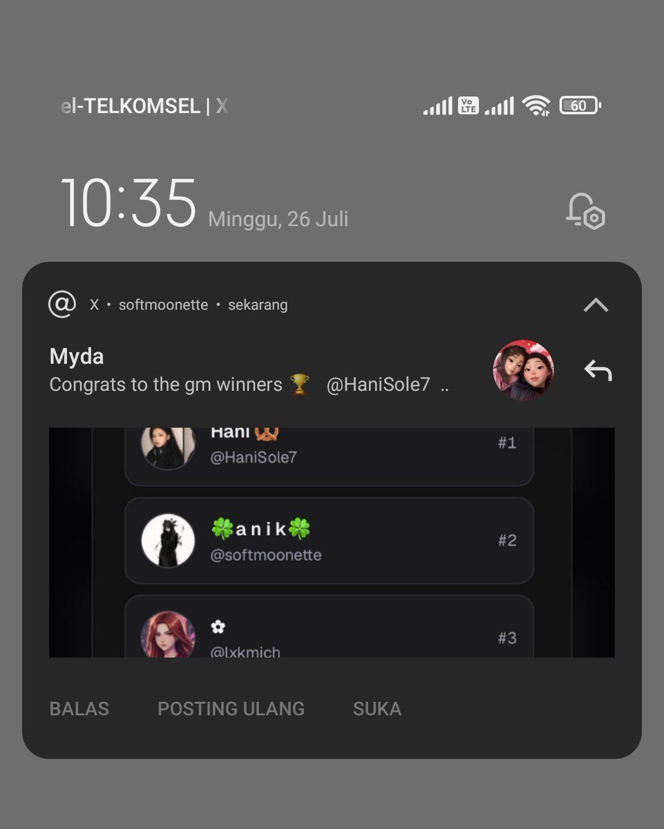 softmoonette's tweet photo. Ah iyaaa notif seperti ini looh yang aku mau, congrats to meee🎉🎉🎉

Terima kasih banyak @Mypick08 ini kemenangan pertamaku disini, semoga bisa sering menang lagi di Myda🫰🏻🤗
Hadiah sudah diterima dengan selamat dan cepat🙏🏻🤩🤩 https://t.co/LcPkPDeXwX