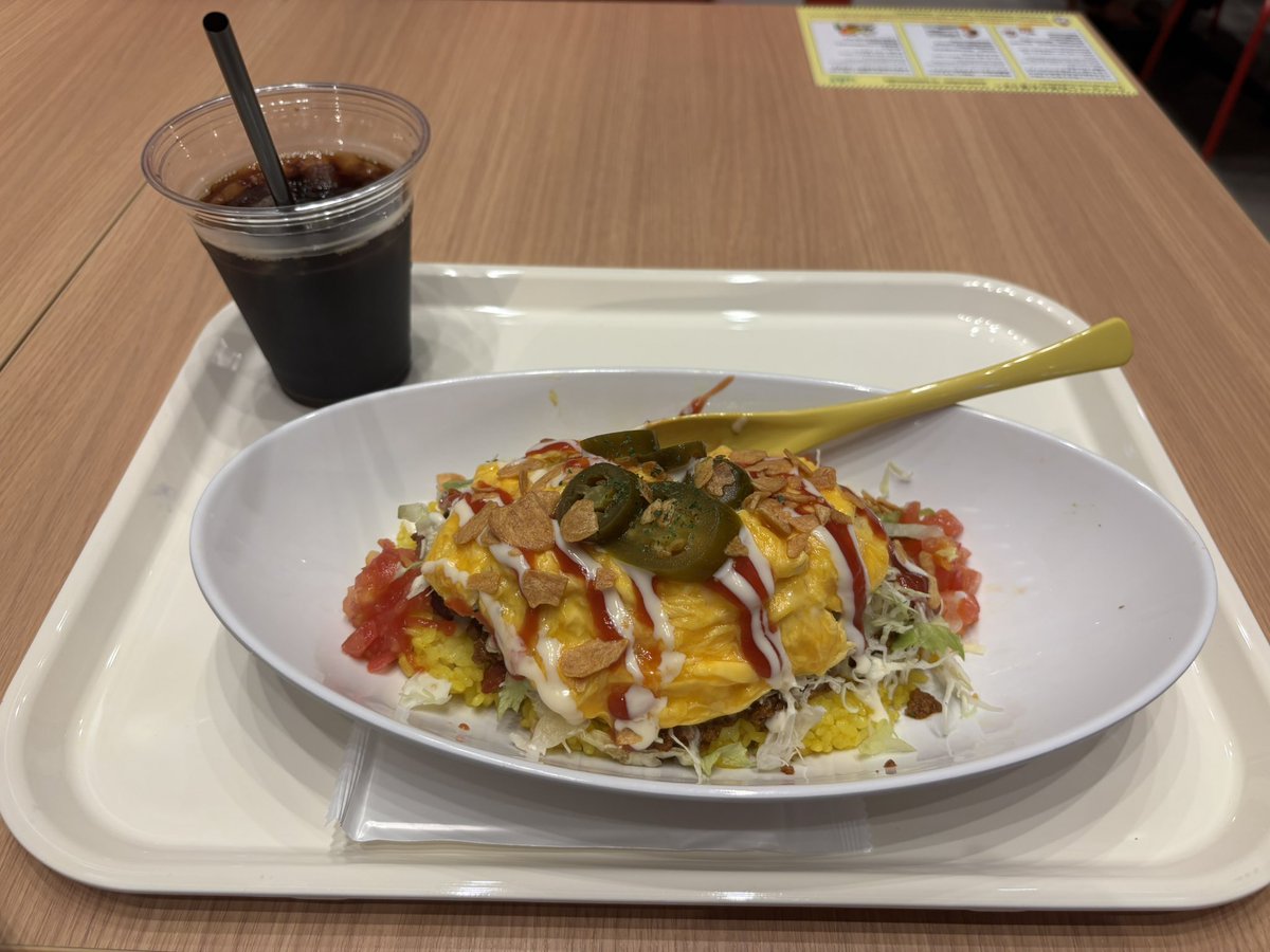 DahamaDank's tweet photo. タコライスにオムとハラペーニョとガーリックチップ乗せるとか天才か？？
美味すぎる

#タコライスcafeきじむなぁ https://t.co/gaCPyrWnQA