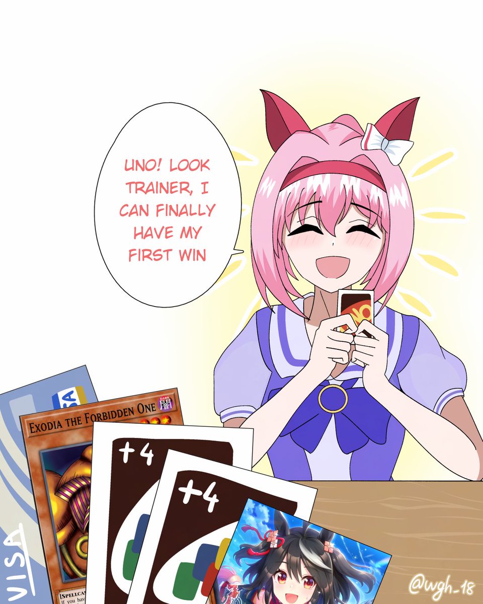 lil_wgh_18's tweet photo. Playing Uno with Haru Urara p1 (vote for p2) https://t.co/PwzkvfCM4Q