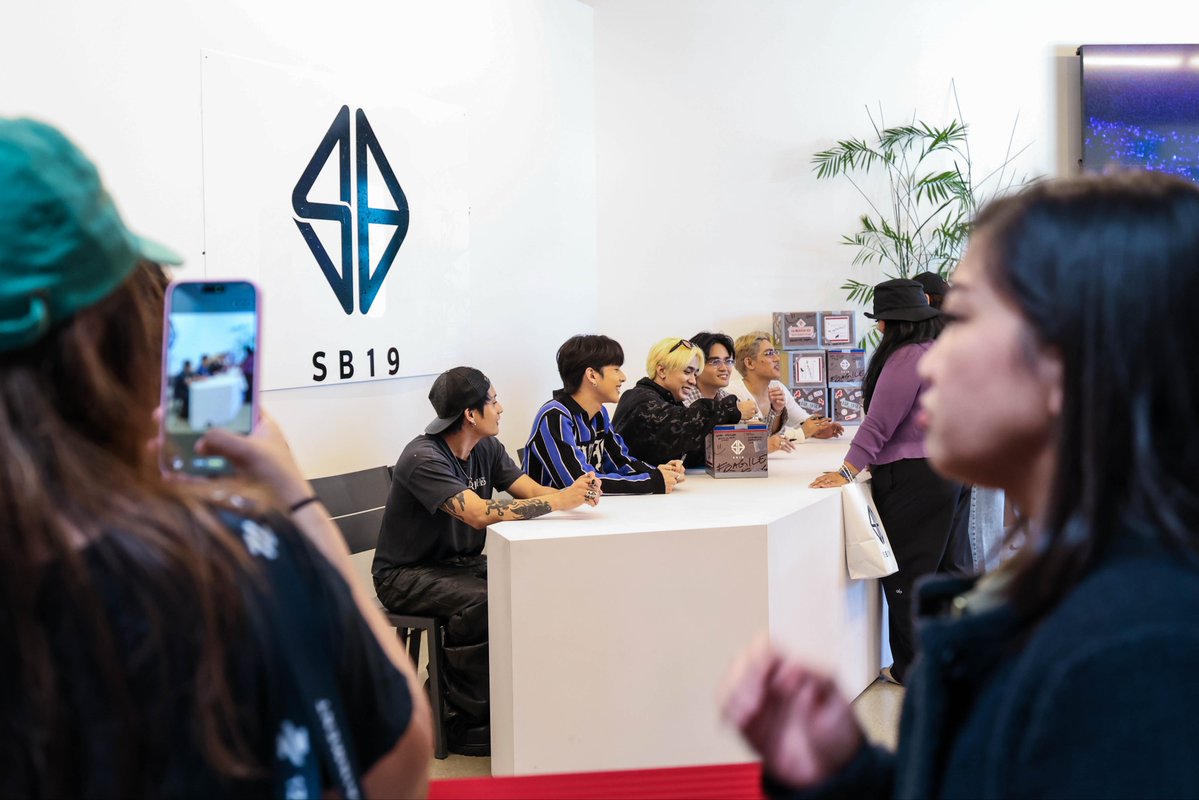 SB19Official's tweet photo. Thank you to everyone who dropped by and celebrated with us at the SB19 exclusive LA Pop-Up! 

Seeing the community come together in Los Angeles made this milestone even more meaningful.

This is only the beginning and we're excited to bring more unforgettable experiences to A'TIN around the world!

#SB19 #UySB19 🐐🇵🇭