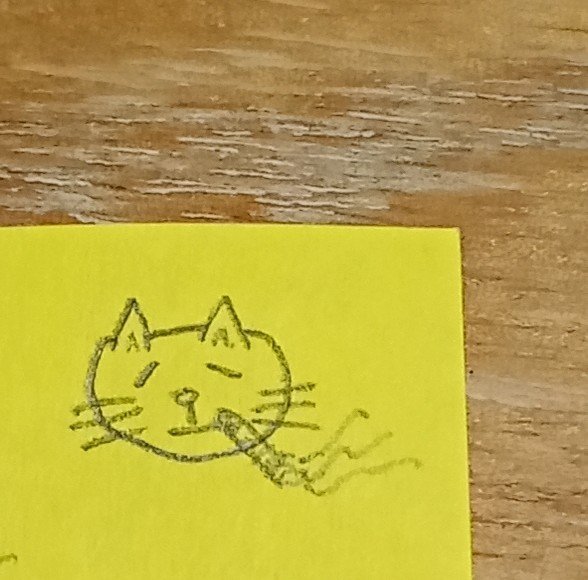 Hashimoto_wsp's tweet photo. ヤニねこが流行っているので、メモ帳の端に、ヤニねこを書きました📝😼

🖼✨✍( `ᾥ´  )ｳﾏｲｳﾏｲｳﾏｲｳﾏｳﾏ!! https://t.co/EPj38uQNSS