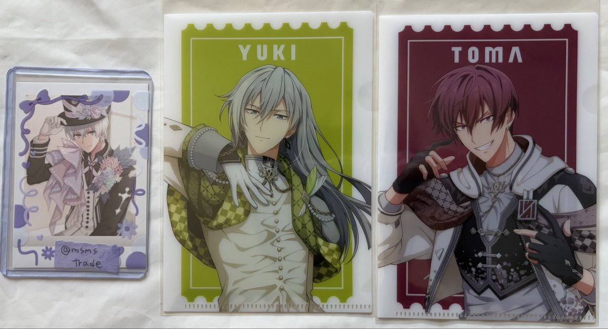 msmstrade's tweet photo. 【交換】アイドリッシュセブン　アイナナ VISBLIVE TOUR 4WARD JOURNEY 特典 ミニクリアファイル 4J

譲→千　トウマ

求→悠　巳波

郵送は2:2のみ
現地交換は8/22.23.30、9/13
現地交換は1〜可能
お気軽にお声掛けください。 https://t.co/w5murJclWe