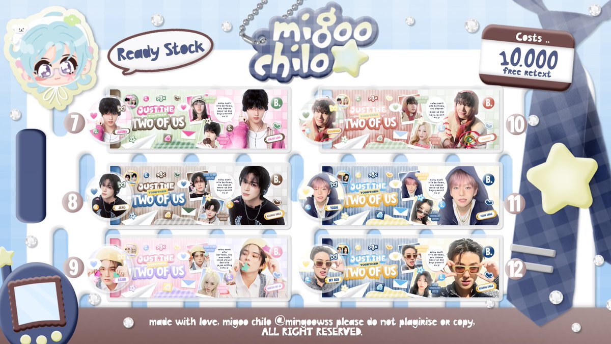 migoochilo's tweet photo. ៶៲៸ ֹ  ⚠️ ꒰ help repost ՙ ? thank you ꒱ ۫   🛝🍀

migoo ada 51 layout rs clearance sale gg &amp; bg yang kalian bisa jemput sekarang juga, prici serba 10k, avail untuk sponsor juga. yukk habiskan leotnyaa 💌

#bealanja https://t.co/u0kmV63pJI