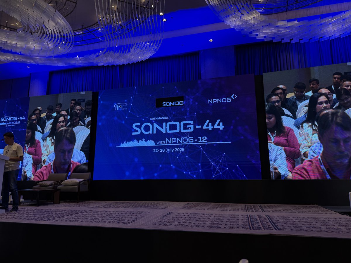 GaurabRU's tweet photo. #SANOG44 and ##NPNOG12 opening session in Kathmandu. https://t.co/8eToC3Rbvs