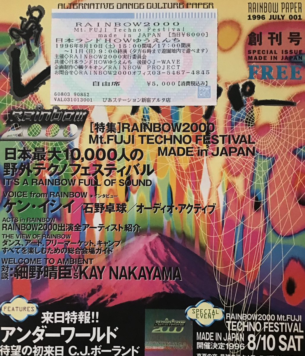 etro6969's tweet photo. 昔のレイヴ Rainbow2000@Mt Fuji

フジロックの1年前、1996/8/10-11野外レイヴに18000人が集まった。
以前にTV番組を編集した動画をYouTubeにアップした。
↓
https://t.co/CMZ3c8TV3d https://t.co/YMPnlSjqe4