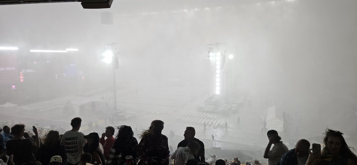 TheElksHerd's tweet photo. Wild storm at Commonwealth Stadium. Shelter in-place still in effect at the Post Malone concert, storm is letting up.
#SecN #yegwx https://t.co/AM1Tges9fX