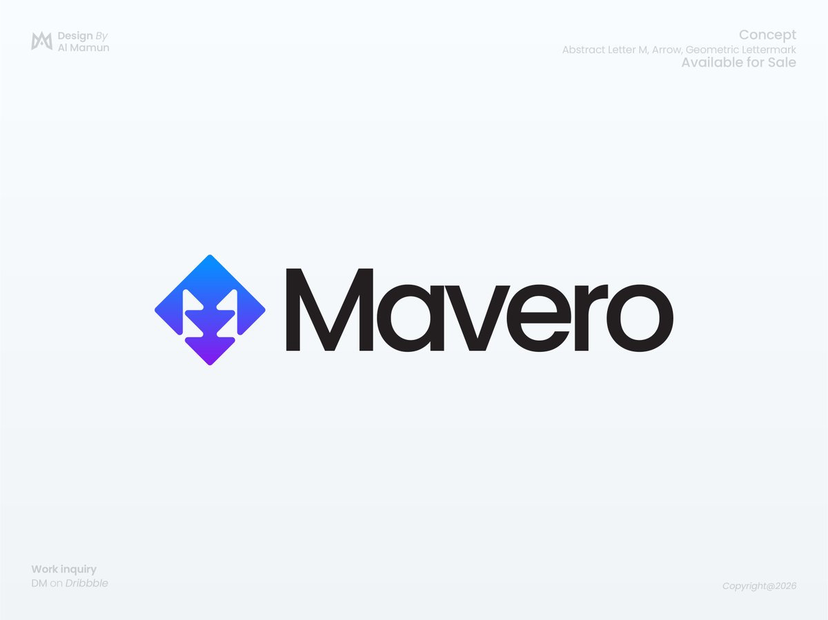 designishkul's tweet photo. Introducing Mavero — a modern brand identity built around a bold geometric M. Designed to represent innovation, precision, and forward momentum with a clean, minimal aesthetic.
#LogoDesign #BrandIdentity #Branding #MinimalLogo #GeometricLogo #TechLogo #AILogo #StartupBranding https://t.co/hZrvTSMcyI
