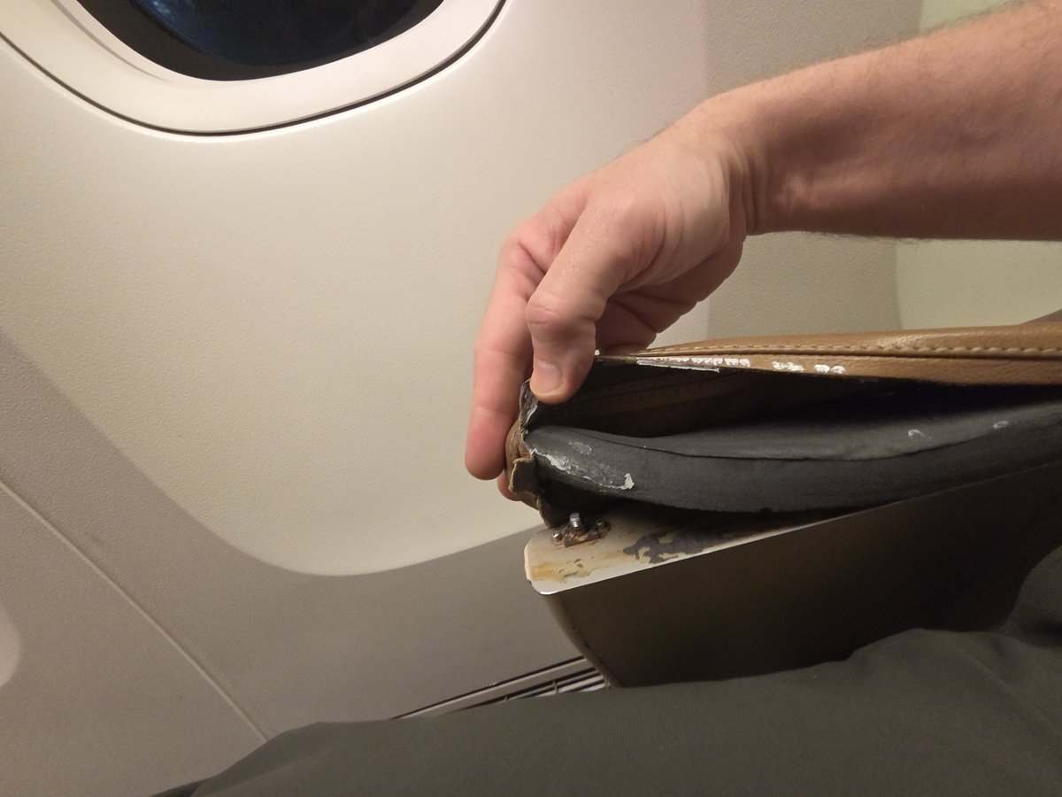 xabahat's tweet photo. @airindia This was business class on the same flight. I paid close to $3,400 AUD for a one-way flight from Delhi to Melbourne.  Air India never again. https://t.co/vIgM4kIaoX