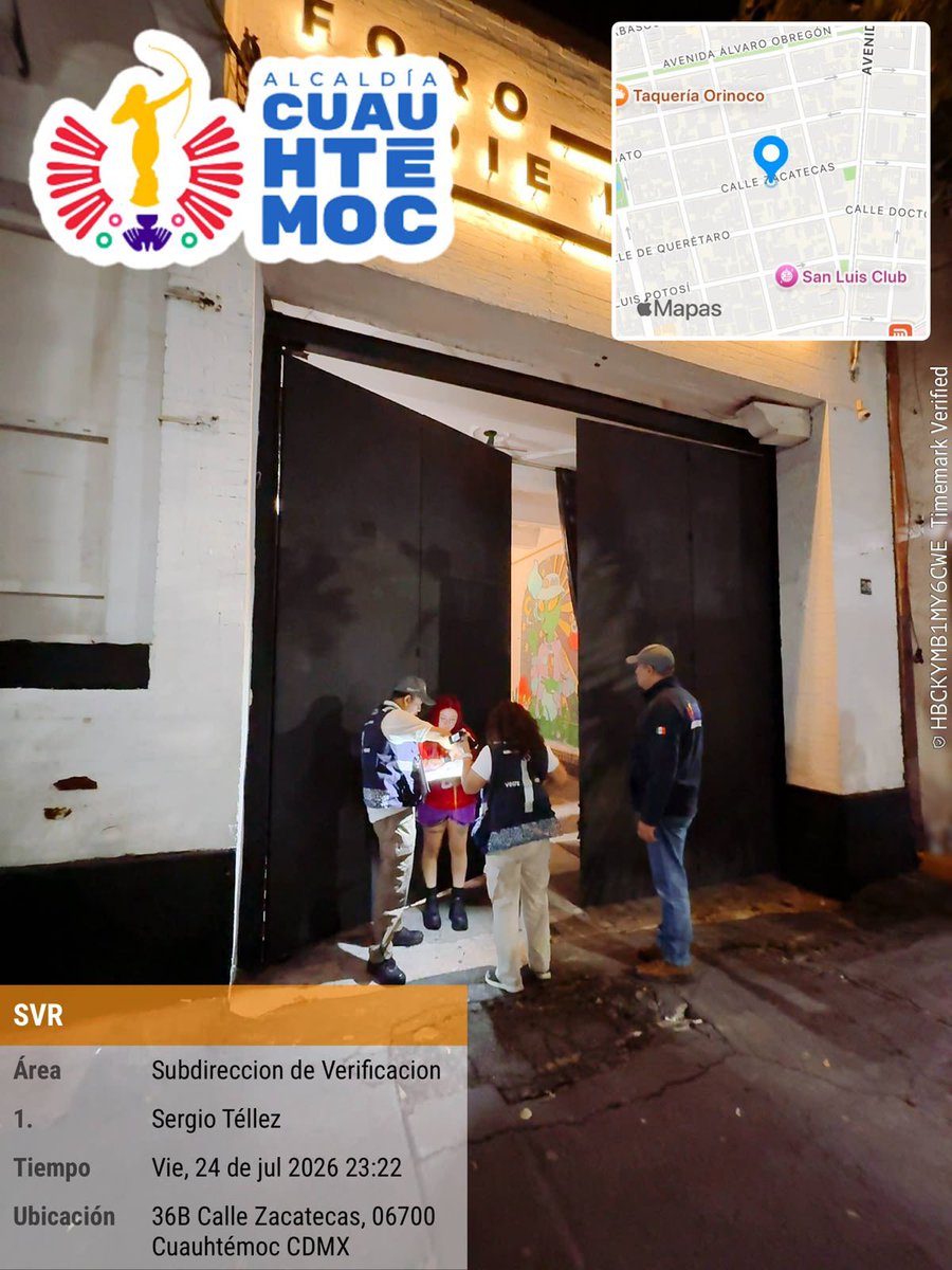 obdulioA's tweet photo. Como parte de las acciones permanentes para fortalecer el orden en la demarcación, la Dirección General de Gobierno realizó un operativo nocturno en las colonias Roma y Juárez, con cuatro visitas de verificación. Además, en la colonia Centro se ejecutó una clausura por resolución administrativa.

Trabajamos por el orden y la tranquilidad de nuestras vecinas y vecinos. ✅